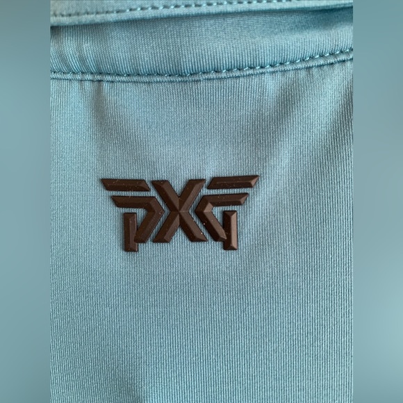 PXG Parsons Extreme Golf Polo Shirt Mens S Aqua Blue Short Sleeve Stretch Logo - Picture 7 of 11